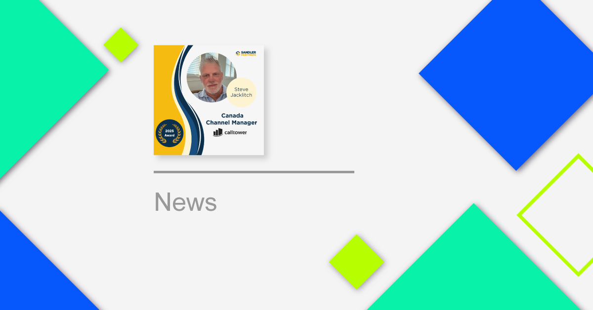 Steve Jacklitch van CallTower uitgeroepen tot regionale Channel Manager van het jaar bij Sandler Partners Canada
